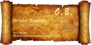 Orsós Bogdán névjegykártya
