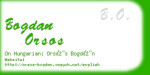 bogdan orsos business card